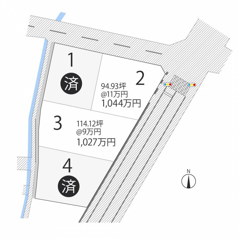 高松市鬼無町鬼無 鬼無町4区画3号地の区画図