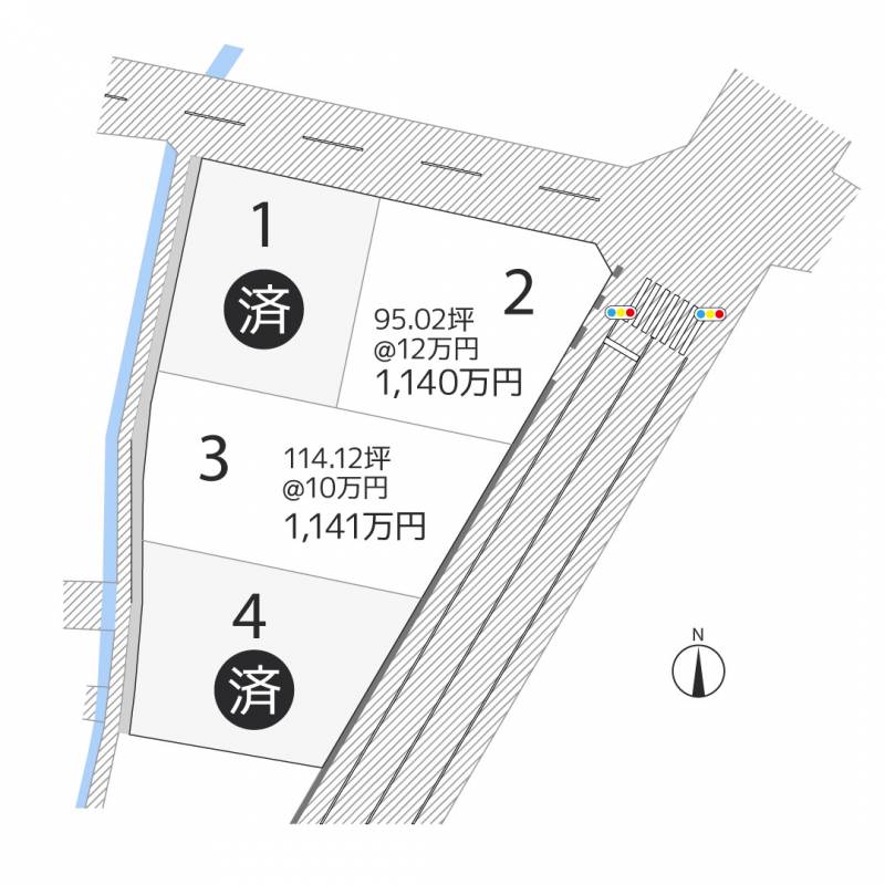 高松市鬼無町鬼無 鬼無町4区画3号地の区画図