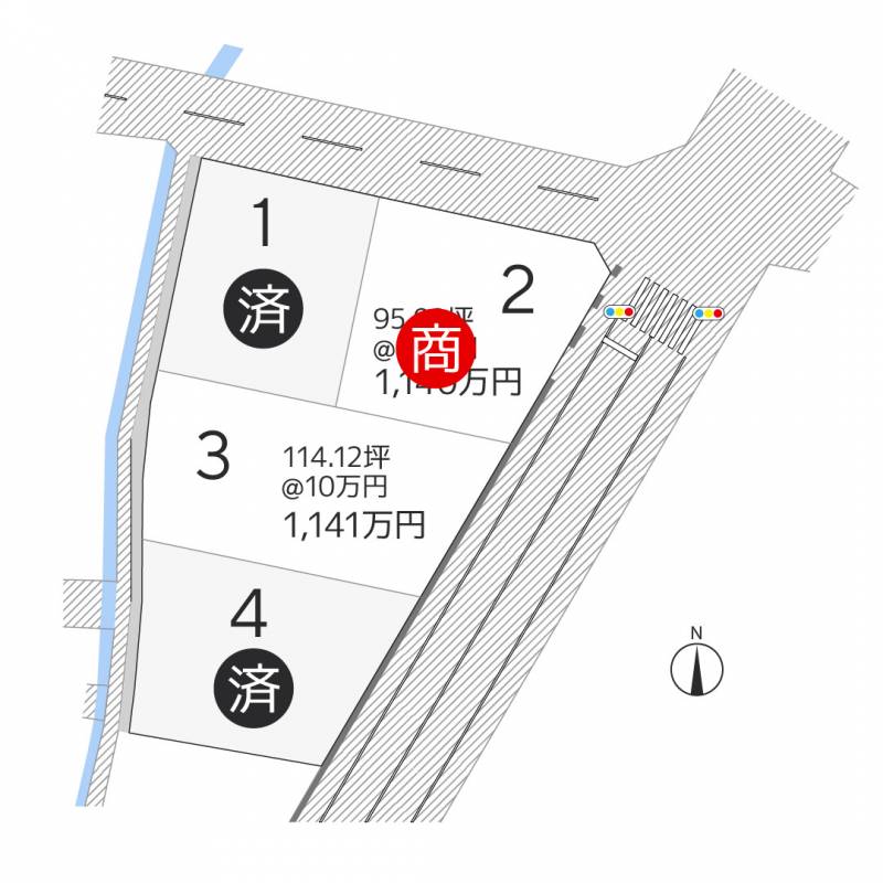 高松市鬼無町鬼無 鬼無町4区画3号地の区画図