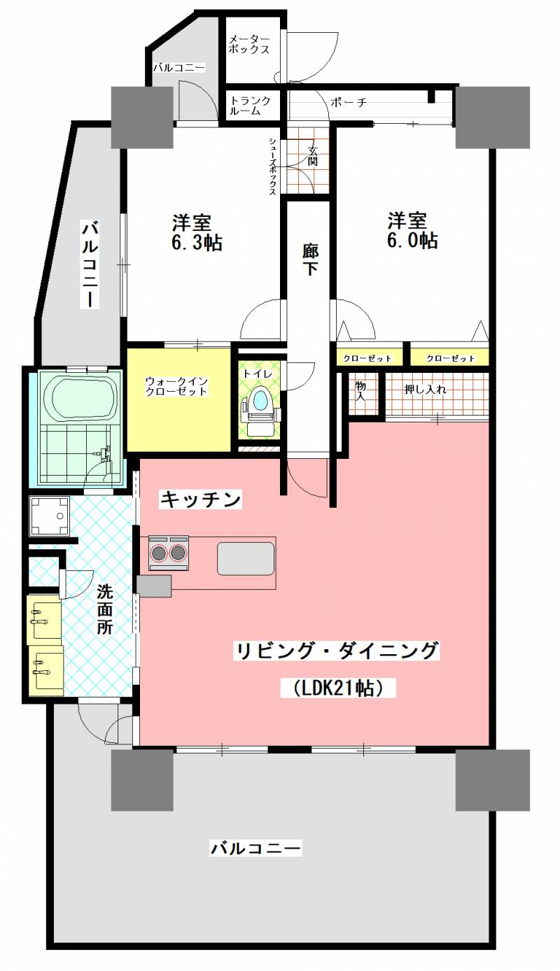 アルファステイツ中府Ⅱ 101の間取り画像