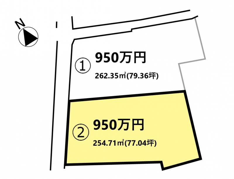 丸亀市西平山町 西平山2号地の区画図