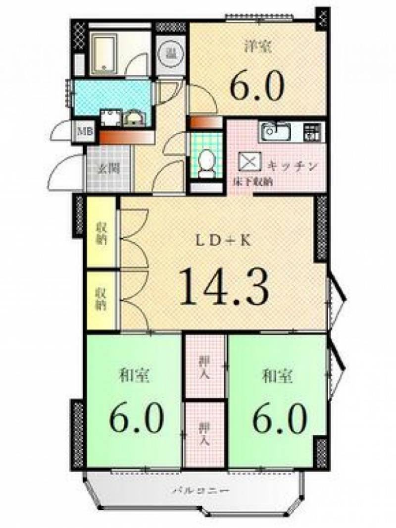 石瀬尾ハイツ の間取り画像