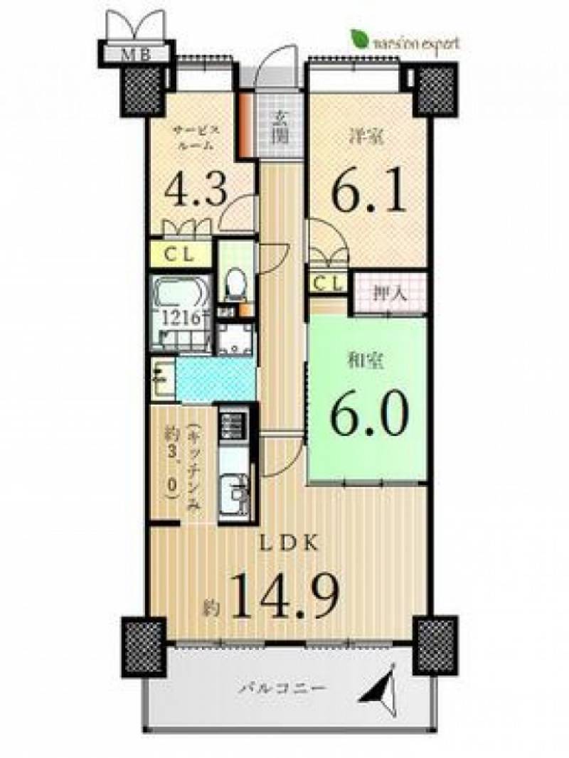 サーパス郡家第3 の間取り画像