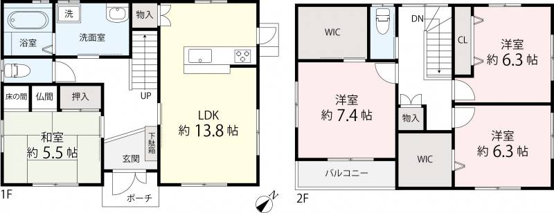 高松市国分寺町柏原 一戸建 の間取り画像