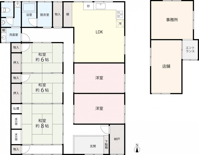 東かがわ市湊 一戸建 の間取り画像