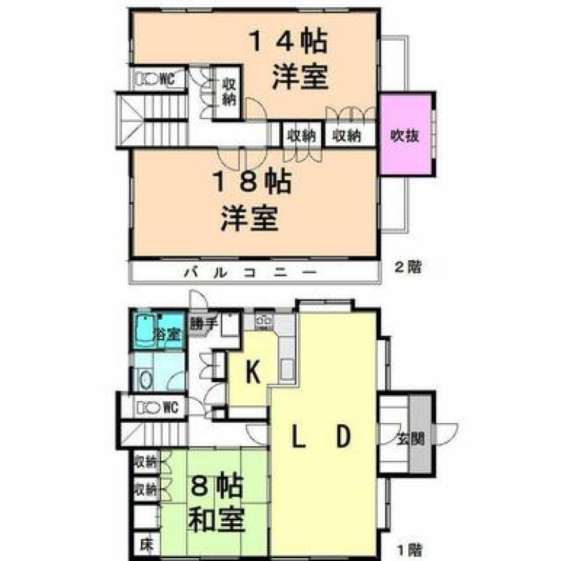 坂出市王越町木沢 一戸建 の間取り画像