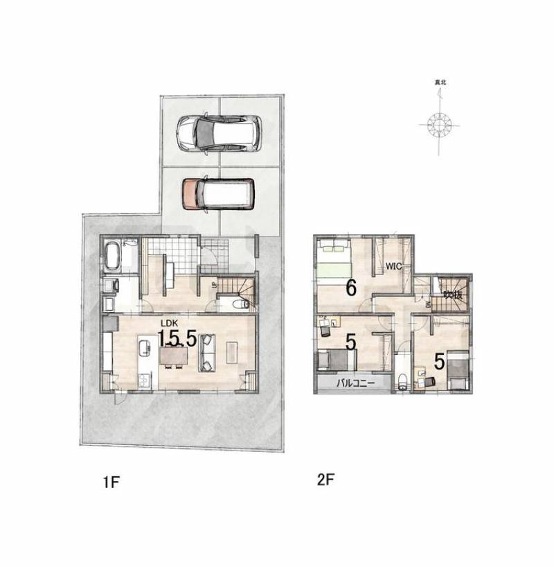 松山市安城寺町 一戸建 の間取り画像