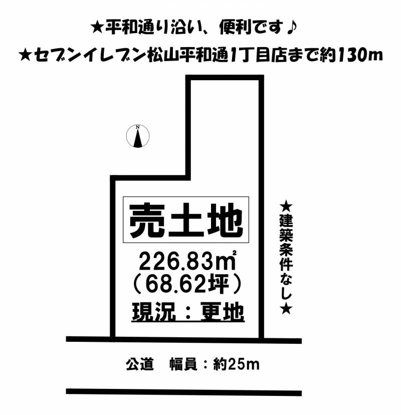 松山市平和通 の区画図