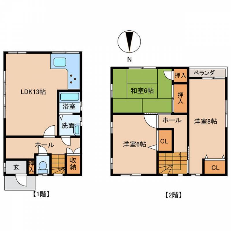 新居浜市庄内町 一戸建 の間取り画像