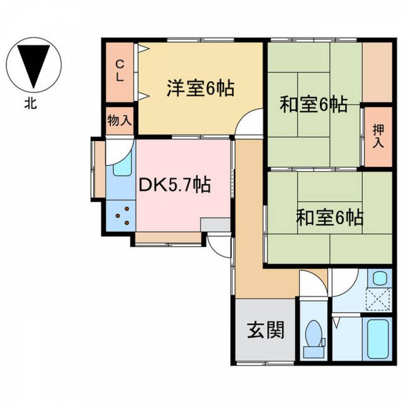 新居浜市北内町 一戸建 の間取り画像