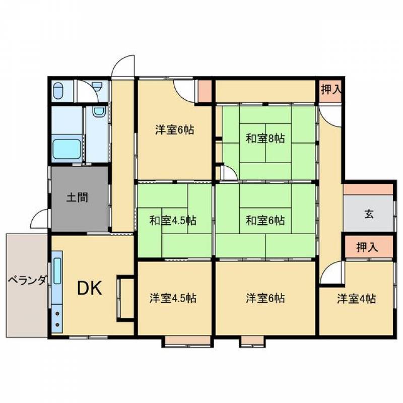 四国中央市土居町小林 一戸建 の間取り画像