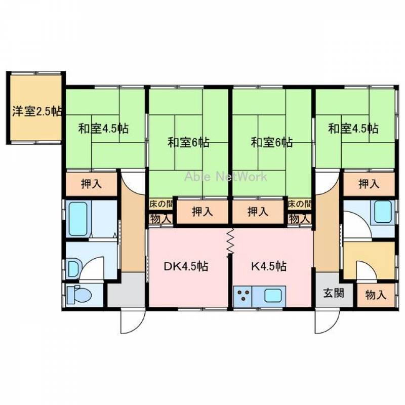 新居浜市田の上 一戸建 の間取り画像