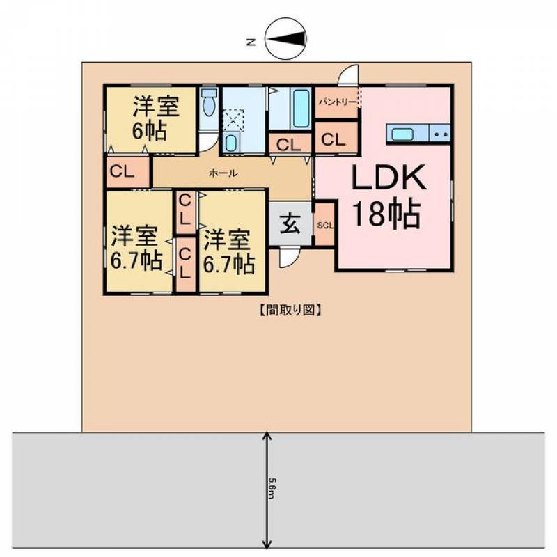 新居浜市東雲町 一戸建 の間取り画像