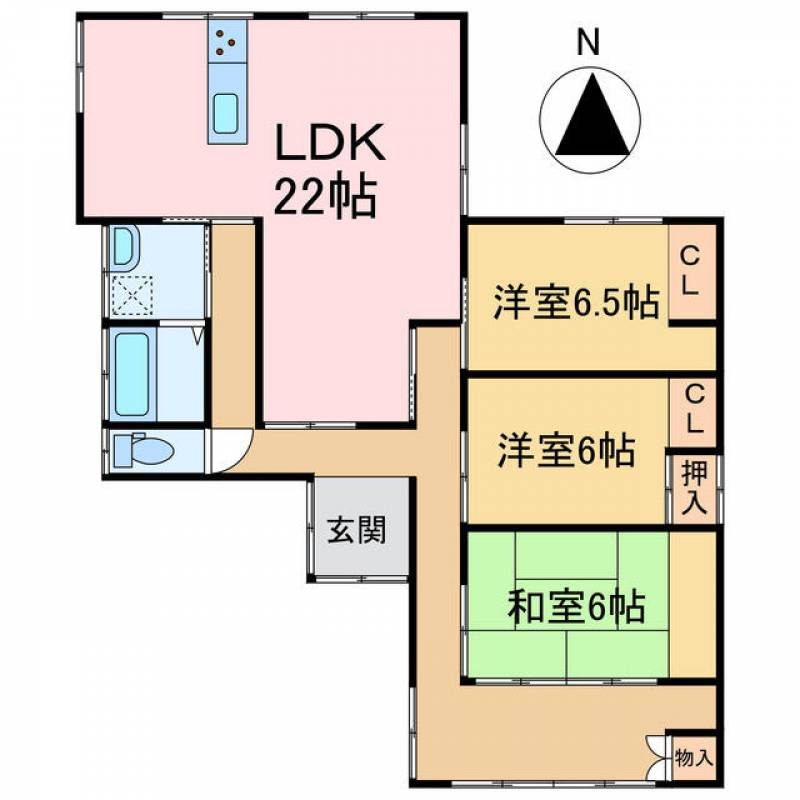 新居浜市田の上 一戸建 の間取り画像