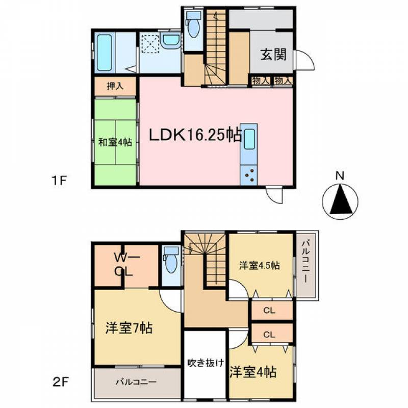 新居浜市船木 一戸建 の間取り画像