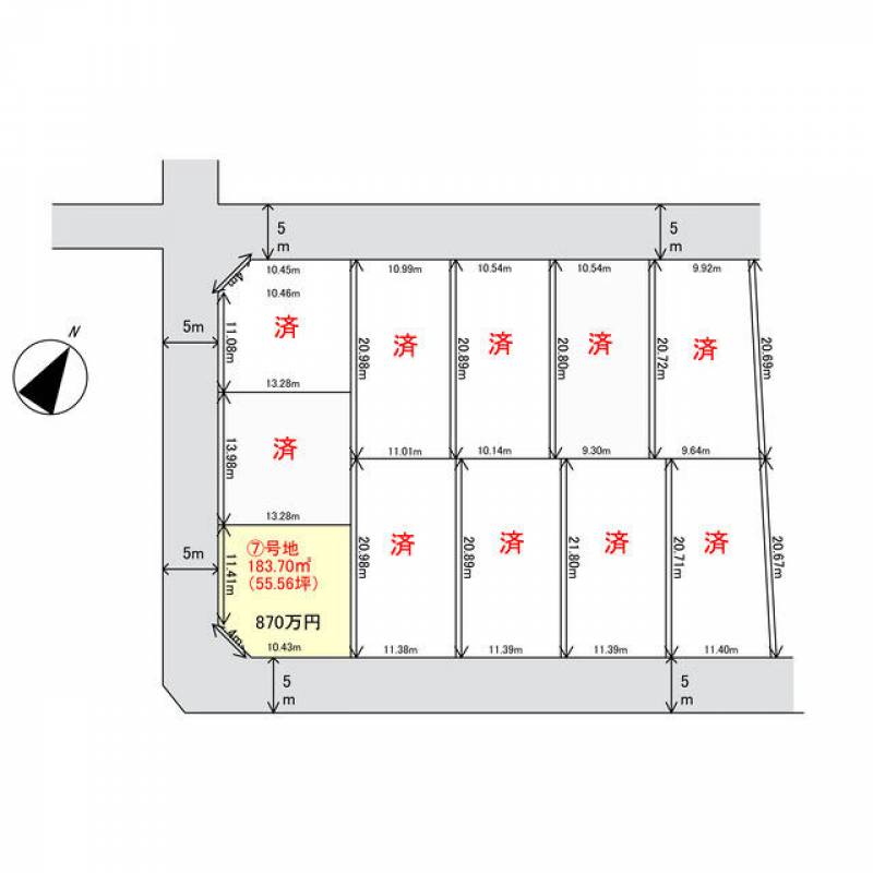 新居浜市庄内町  の区画図