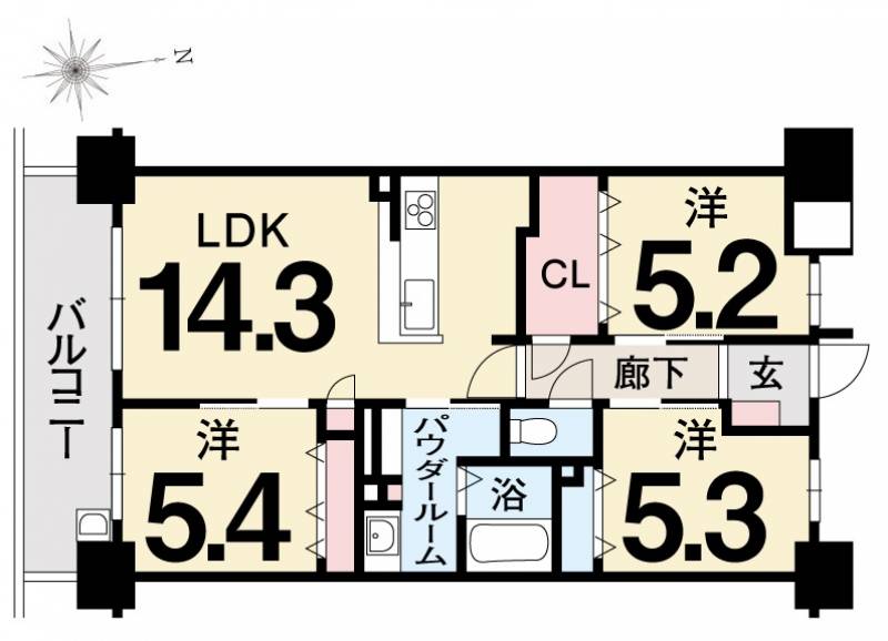 アルファスマート南国Ⅲ C-403の間取り画像