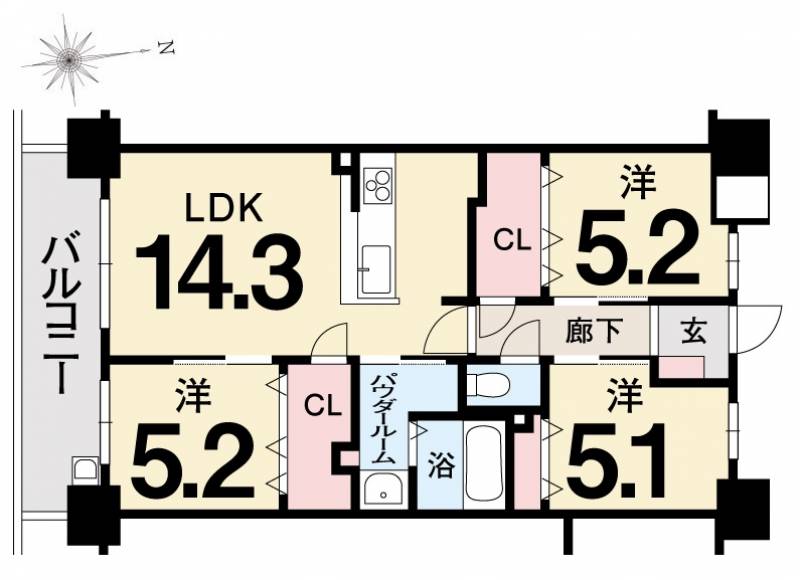 アルファスマート南国Ⅲ H-708の間取り画像