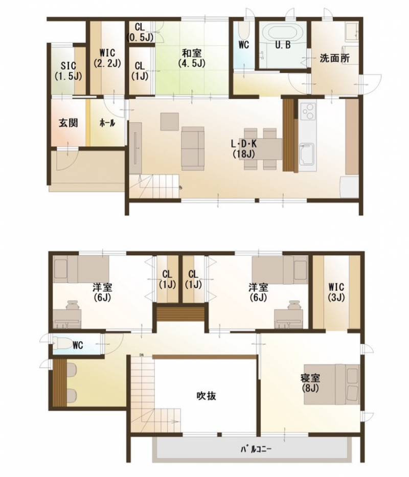 新居浜市西の土居町 一戸建 の間取り画像