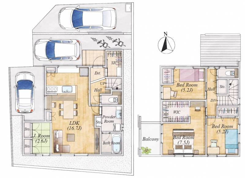 松山市針田町 一戸建 SACAS針田Ⅱ4号の間取り画像