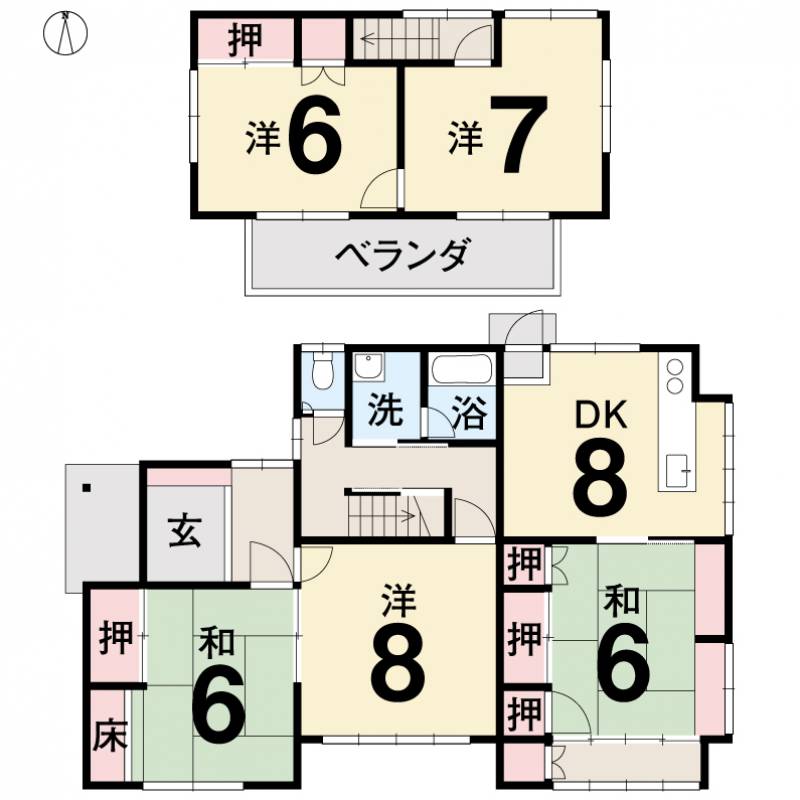 伊予郡砥部町原町 一戸建 中古住宅の間取り画像