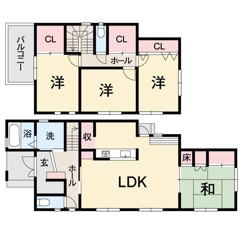 伊予郡砥部町上原町 一戸建 上原町　H25年築　オール電化　中古住宅の間取り画像