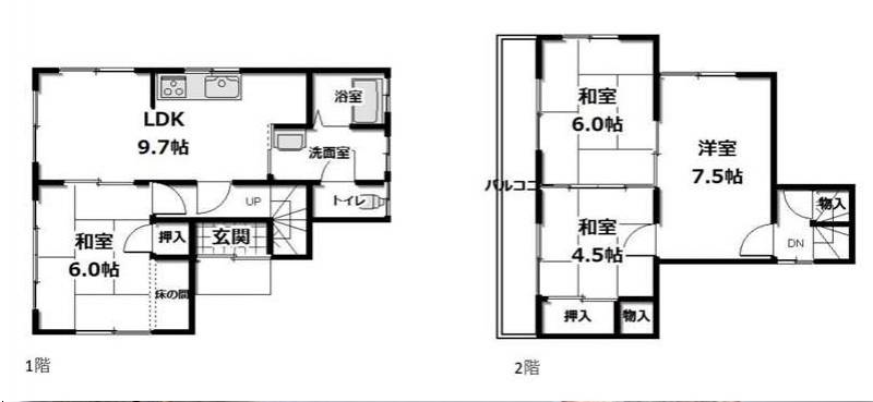 伊予郡砥部町宮内 一戸建 宮内　売戸建の間取り画像