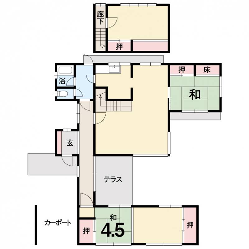 伊予郡砥部町大南 一戸建 大南　昭和52年築　中古住宅の間取り画像