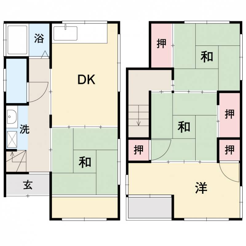 伊予郡砥部町高尾田 一戸建 高尾田　昭和48年築　中古住宅の間取り画像