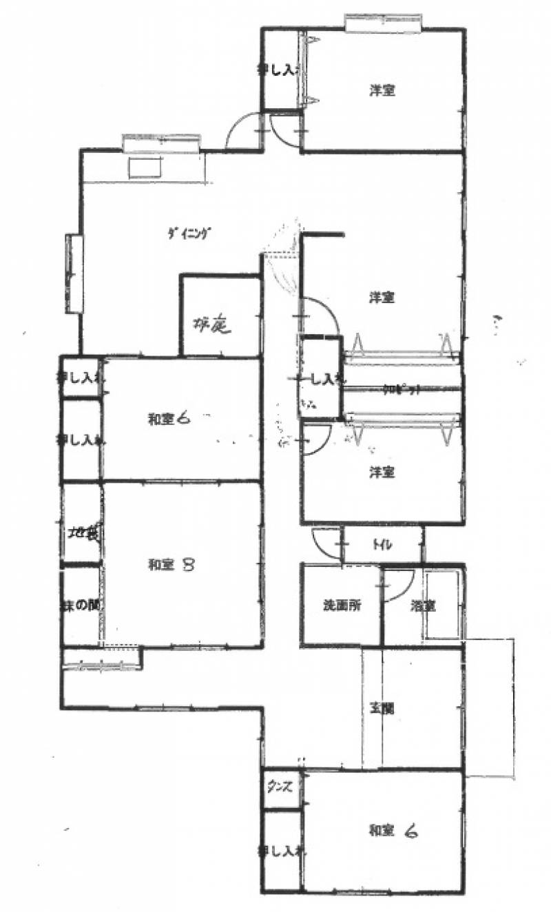 松山市窪野町 一戸建 窪野町　昭和59年築　中古住宅の間取り画像