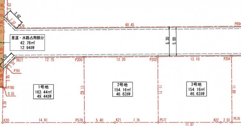 松山市北条辻 の区画図