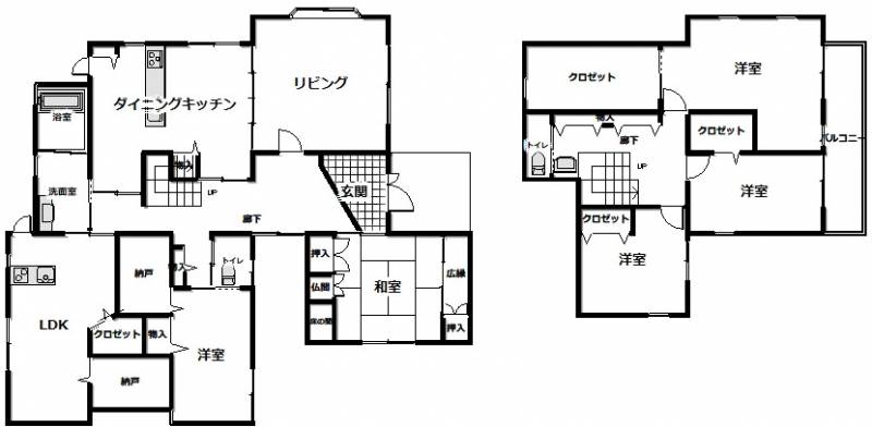 松山市余戸東 一戸建 の間取り画像