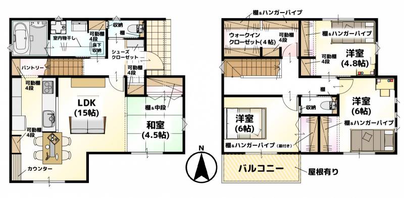 松山市余戸南 一戸建 LAVIE余戸南2401の間取り画像