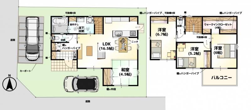 松山市高岡町 一戸建 LAVIE高岡2401Aの間取り画像