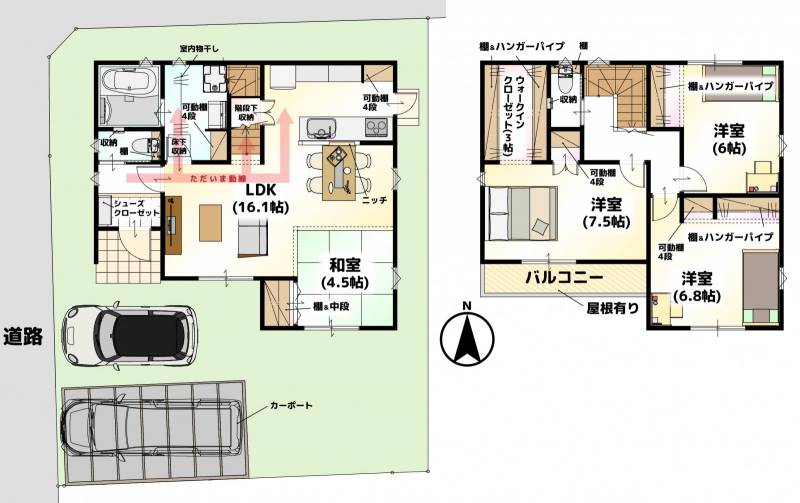 松山市和泉北 一戸建 LAVIE和泉北2401の間取り画像