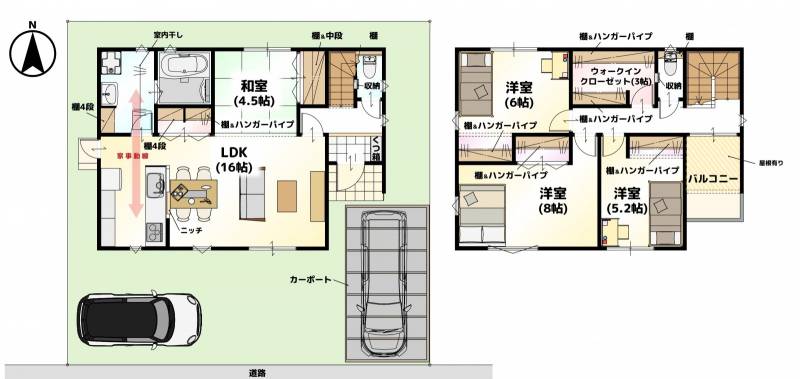 松山市西長戸町 一戸建 LAVIE西長戸2401の間取り画像