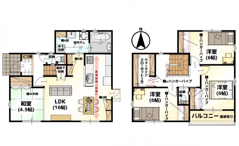 松山市南梅本町 一戸建 LAVIE南梅本2401の間取り画像