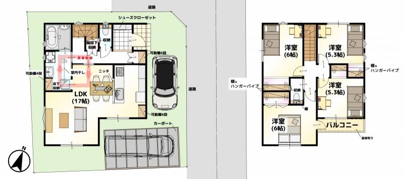 松山市南久米町 一戸建 LAVIE南久米2402Aの間取り画像