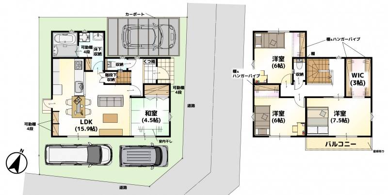 松山市南久米町 一戸建 LAVIE南久米2402Bの間取り画像