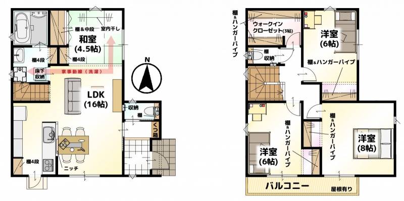 松山市中村 一戸建 LAVIE中村2401Bの間取り画像