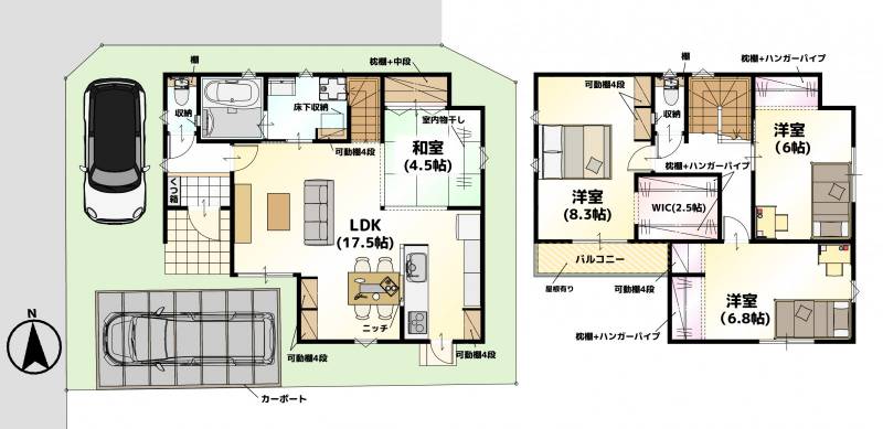 松山市鷹子町 一戸建 LAVIE鷹子2401の間取り画像