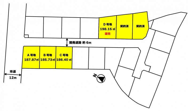 西条市喜多川 C号地の区画図