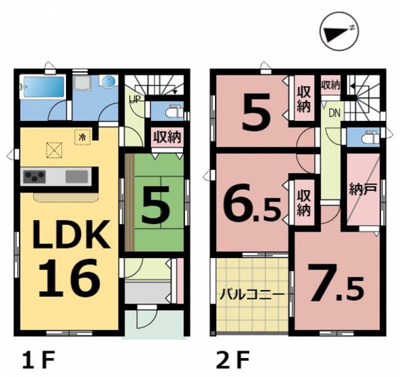 松山市清住 一戸建 の間取り画像