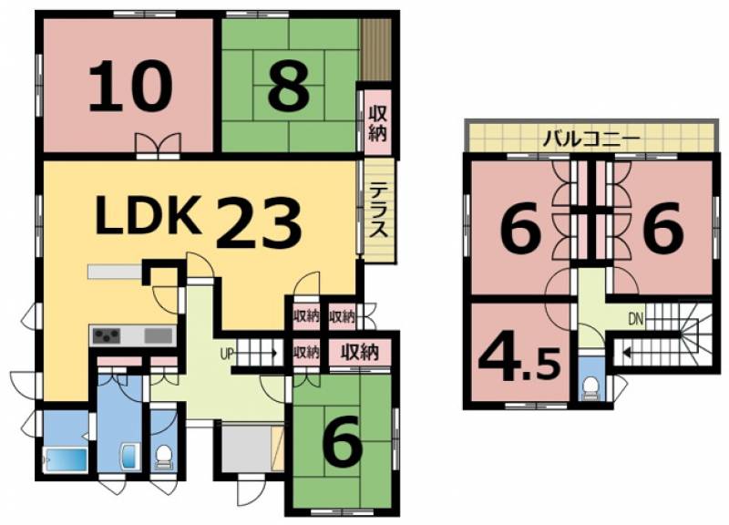 東温市田窪 一戸建 の間取り画像