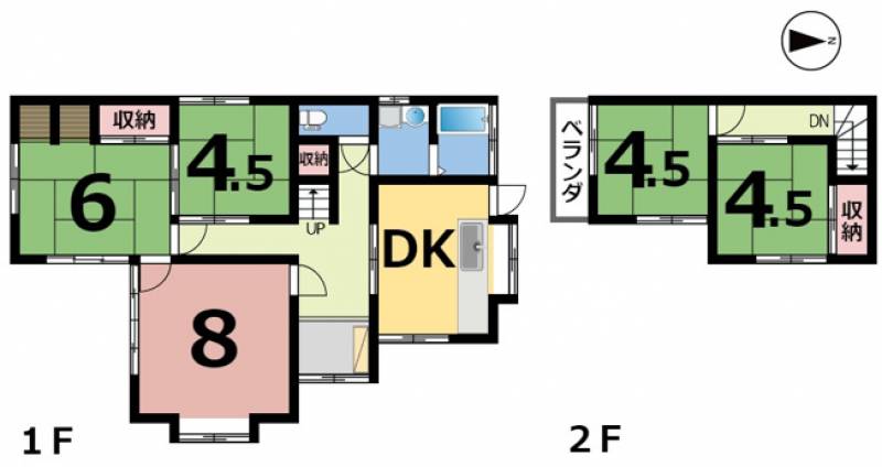 松山市高岡町 一戸建 の間取り画像