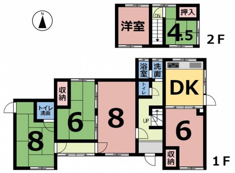 松山市高岡町 一戸建 の間取り画像