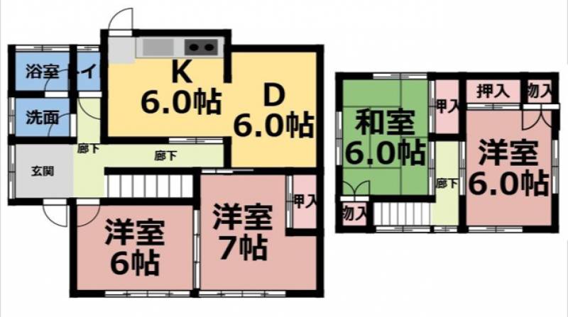 松山市北斎院町 一戸建 の間取り画像