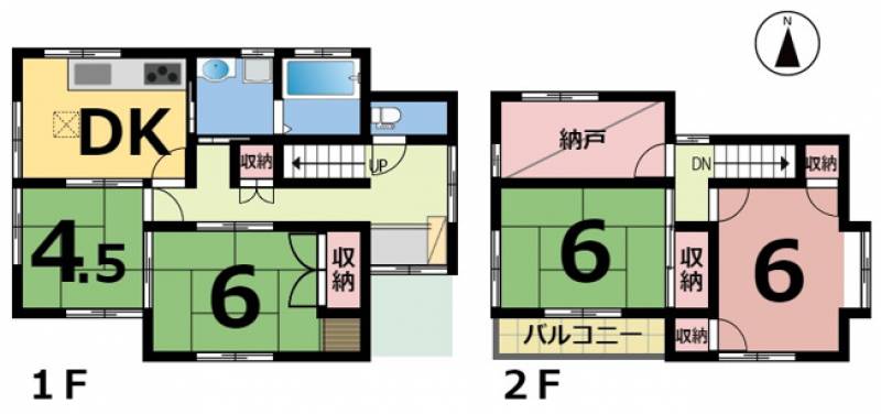 松山市みどりヶ丘 一戸建 の間取り画像