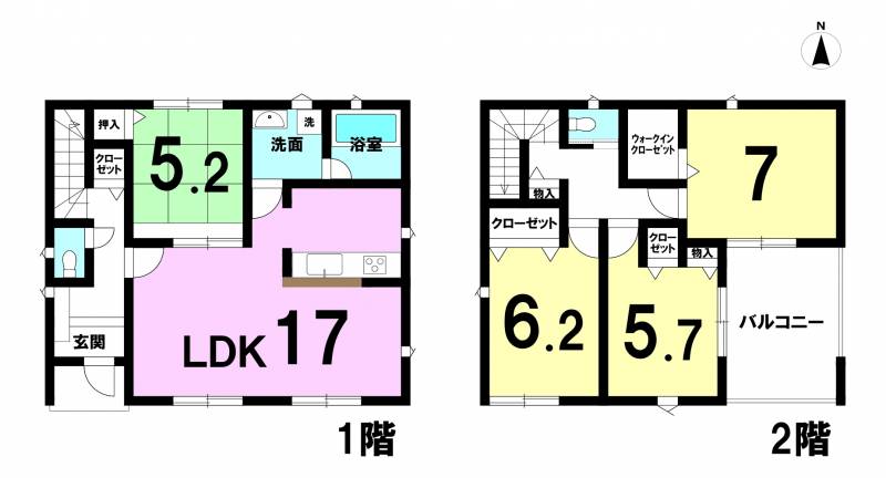 松山市余戸中 一戸建 の間取り画像