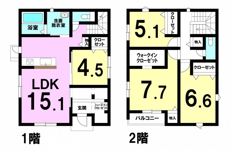 松山市保免中 一戸建 の間取り画像